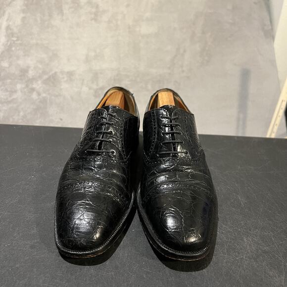 Prima Classe Genuine Crocodile Oxford Shoes Mens 8.5 Handmade Cap Toe Italy main image 6